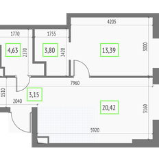 Квартира 45,3 м², 1-комнатная - изображение 2