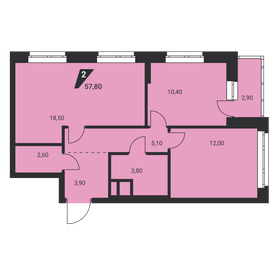 59,2 м², 2-комнатная квартира 8 600 000 ₽ - изображение 26