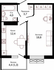 Квартира 40,2 м², 1-комнатная - изображение 1