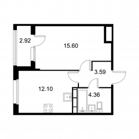 Квартира 37,1 м², 1-комнатная - изображение 1