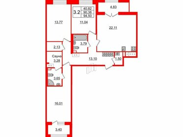 88,4 м², 3-комнатная квартира 29 200 748 ₽ - изображение 50