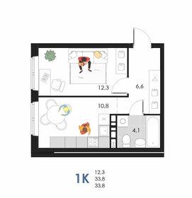 33,8 м², 1-комнатная квартира 3 650 400 ₽ - изображение 87