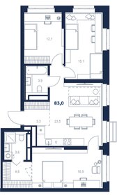 Квартира 83 м², 3-комнатная - изображение 1