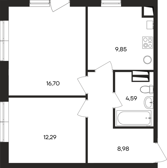 52,4 м², 2-комнатная квартира 8 804 880 ₽ - изображение 1