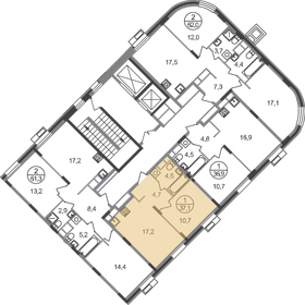 41,2 м², 1-комнатная квартира 13 509 645 ₽ - изображение 57