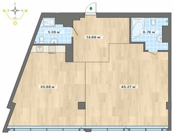 Квартира 108,4 м², 1-комнатные - изображение 1