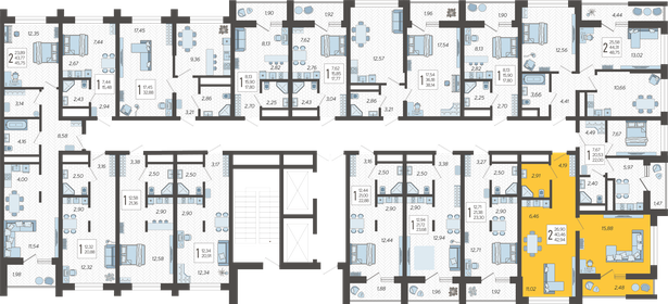 55 м², 2-комнатная квартира 10 500 000 ₽ - изображение 101