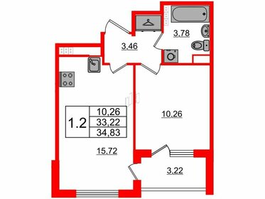 Квартира 33,2 м², 1-комнатная - изображение 1