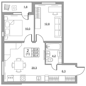 60,1 м², 3-комнатная квартира 6 000 000 ₽ - изображение 82