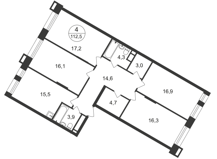 112,5 м², 4-комнатная квартира 23 611 374 ₽ - изображение 38