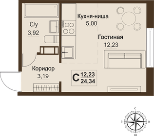 28 м², квартира-студия 2 499 999 ₽ - изображение 9