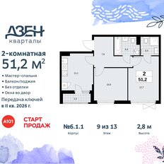 Квартира 51,2 м², 2-комнатная - изображение 3