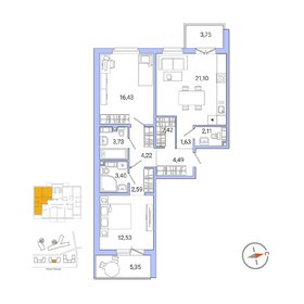 Квартира 78,2 м², 2-комнатная - изображение 1