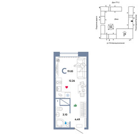 17,7 м², квартира-студия 3 370 000 ₽ - изображение 74