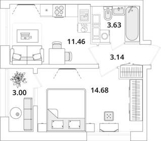 34 м², 1-комнатная квартира 8 500 000 ₽ - изображение 89