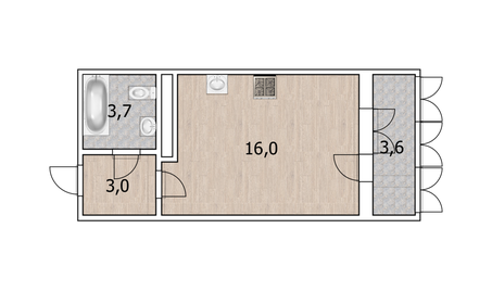 Квартира 23 м², студия - изображение 1