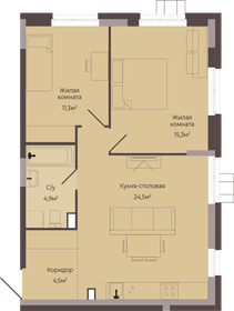 Квартира 60,5 м², 2-комнатная - изображение 1