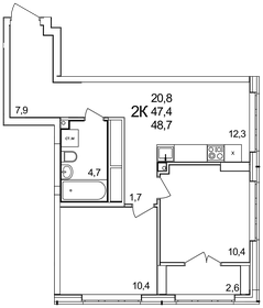 37,8 м², 2-комнатная квартира 5 000 000 ₽ - изображение 7