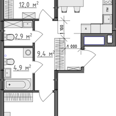 Квартира 66,9 м², 2-комнатная - изображение 2