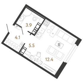 10 м², квартира-студия 2 300 000 ₽ - изображение 153