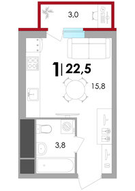 Квартира 22,5 м², студия - изображение 1