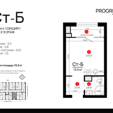 Квартира 19,9 м², студия - изображение 2