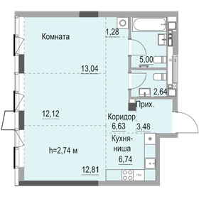 Квартира 65,2 м², студия - изображение 1