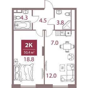 50,4 м², 2-комнатная квартира 32 089 680 ₽ - изображение 20