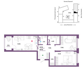 65,4 м², 3-комнатная квартира 8 090 000 ₽ - изображение 1