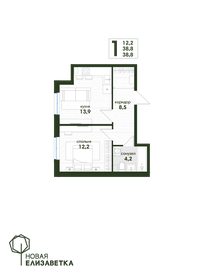 37,4 м², 1-комнатная квартира 5 238 338 ₽ - изображение 23