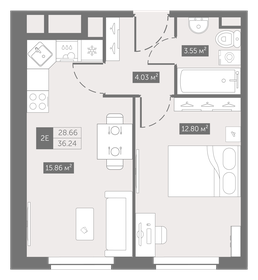 34,8 м², 1-комнатная квартира 9 150 000 ₽ - изображение 92