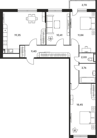 80,8 м², 3-комнатная квартира 8 690 000 ₽ - изображение 1