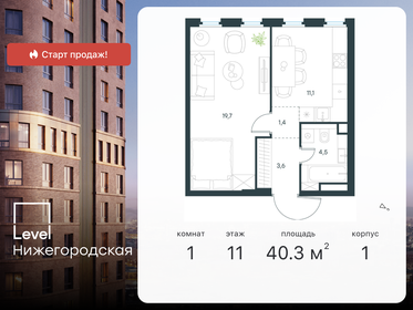 40,7 м², 1-комнатная квартира 13 200 000 ₽ - изображение 60