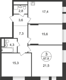 82,1 м², 3-комнатная квартира 17 600 000 ₽ - изображение 136