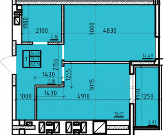 42,7 м², 1-комнатная квартира 4 274 000 ₽ - изображение 23