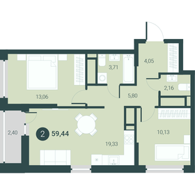 59,4 м², 2-комнатная квартира 7 290 000 ₽ - изображение 4