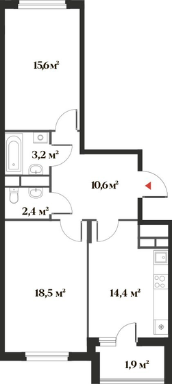 66,6 м², 2-комнатная квартира 15 739 408 ₽ - изображение 25