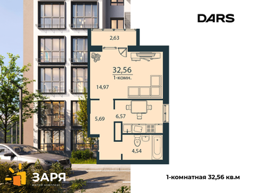 Квартира 32,6 м², 1-комнатная - изображение 2