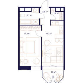 48,4 м², 1-комнатная квартира 26 578 000 ₽ - изображение 19