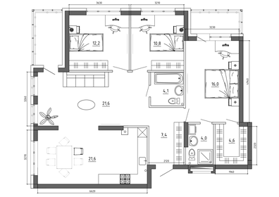 113,1 м², квартира-студия 14 080 950 ₽ - изображение 49