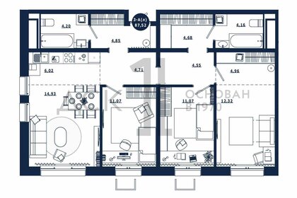 80,4 м², 3-комнатная квартира 9 500 000 ₽ - изображение 86