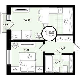 35,4 м², 1-комнатная квартира 4 761 100 ₽ - изображение 33
