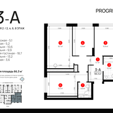 Квартира 66,3 м², 3-комнатная - изображение 2