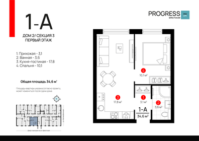 39,5 м², 1-комнатная квартира 6 359 500 ₽ - изображение 17