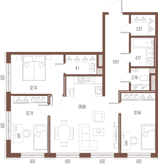 92,6 м², 3-комнатная квартира 32 504 530 ₽ - изображение 15
