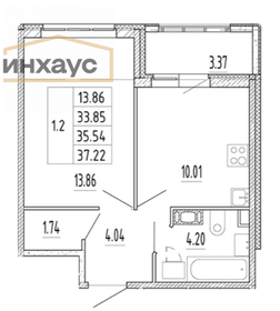 Квартира 37,2 м², 1-комнатная - изображение 1