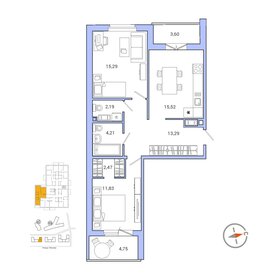 70,7 м², 2-комнатная квартира 10 402 624 ₽ - изображение 17