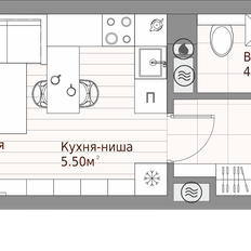 Квартира 28 м², студия - изображение 2