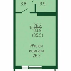 Квартира 33,4 м², студия - изображение 1