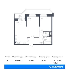 Квартира 51,2 м², 2-комнатная - изображение 1